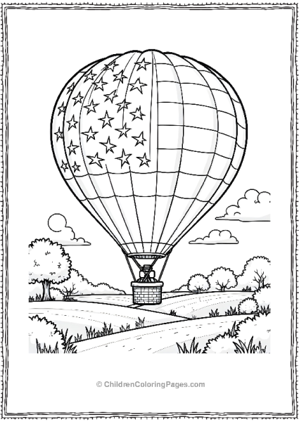 Flag On A Hot Air Balloon Free PDF Printable