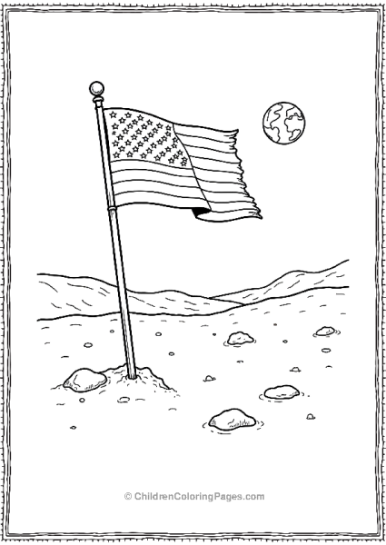 Flag On The Moon The Iconic American Flag Free PDF Printable