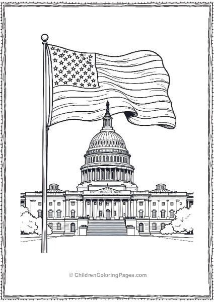 Flag Over A Capitol Building Free PDF Printable