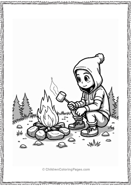 Fortnite Character By A Campfire Free PDF Printable