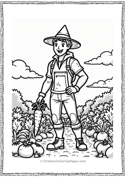 Fortnite Character Harvesting Veggies Free PDF Printable