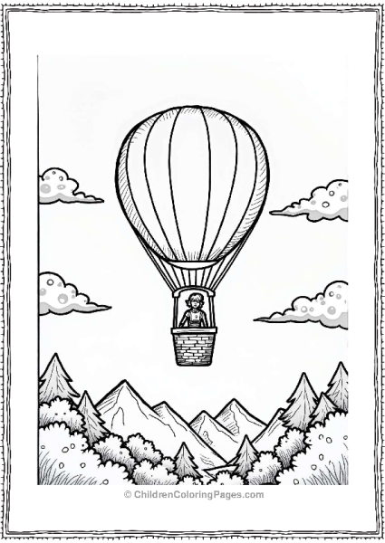 Fortnite Character In A Colorful Hot Air Balloon Free PDF Printable