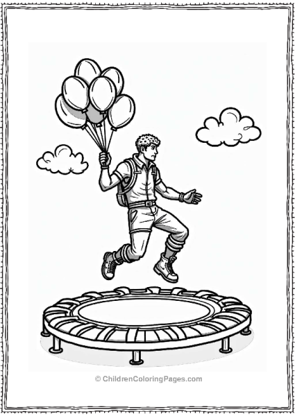 Fortnite Character On A Trampoline Free PDF Printable