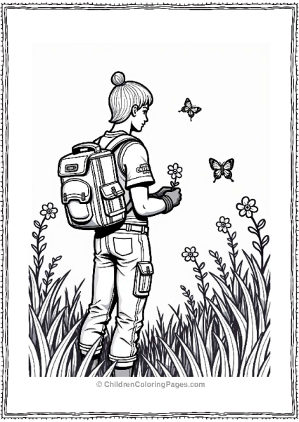 Fortnite Character Picking Flowers In A Field Free PDF Printable