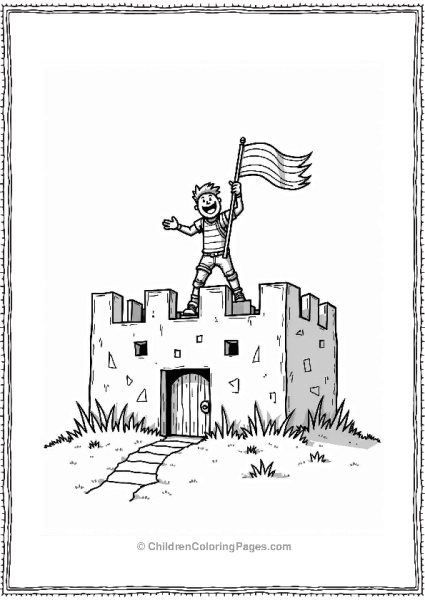 Fortnite Character Placing Flag On A Fort Free PDF Printable