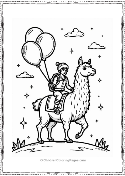 Fortnite Character Riding A Friendly Llama Free PDF Printable