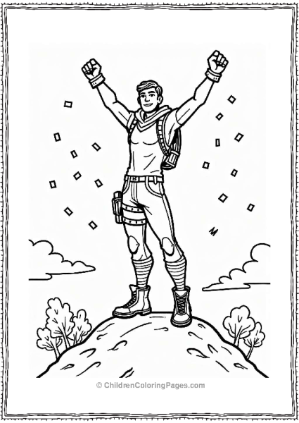 Fortnite Character Victory Pose At Sunset Free PDF Printable