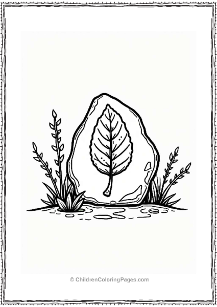 Fossil Leaf Imprint In Rock Free PDF Printable