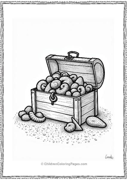 Fossil Treasure Chest Coloring Page Free PDF Printable