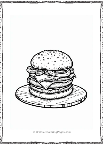 French Onion Burger Coloring Page Free PDF Printable