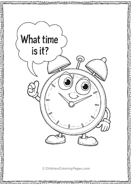 Friendly Clock With Speech Bubble Free PDF Printable