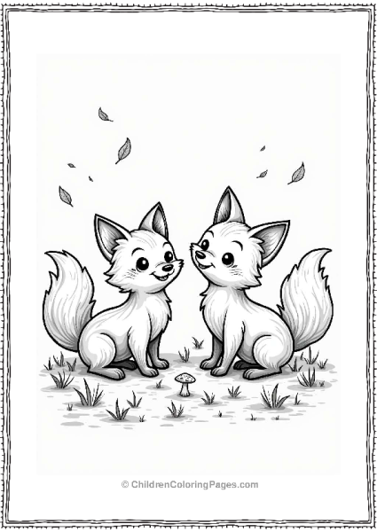 Friendly Foxes In Autumn Leaves Free PDF Printable