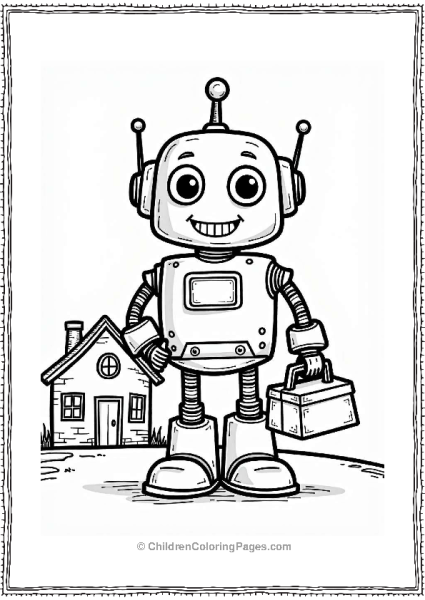 Friendly Robot Helper With Toolbox Free PDF Printable