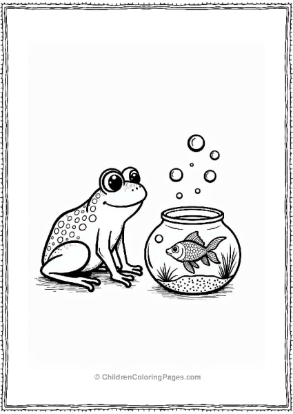 Frog And Goldfish Friends Free PDF Printable