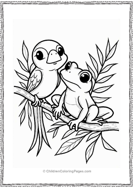 Frog And Parrot Playtime Free PDF Printable