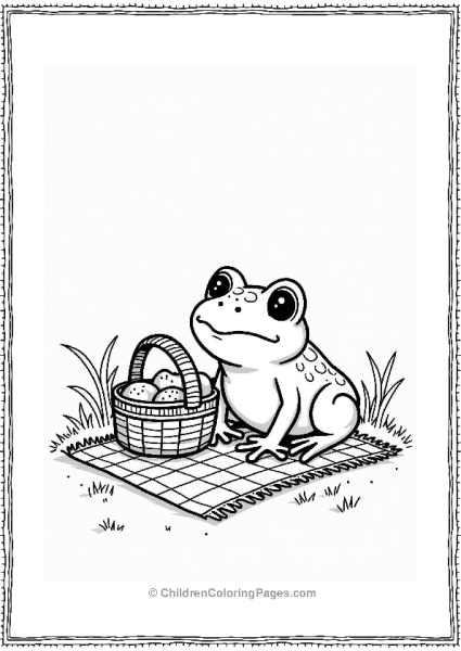 Frog Enjoying A Picnic Free PDF Printable