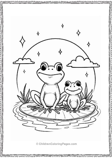 Frog Family At Sunset Free PDF Printable