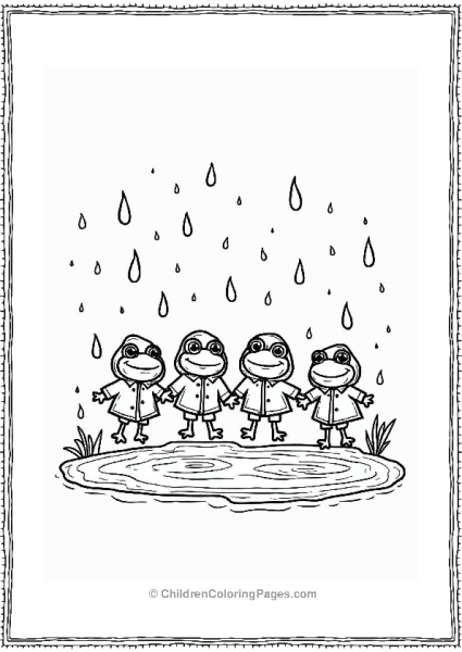 Frog Family Jumping In Puddles Free PDF Printable