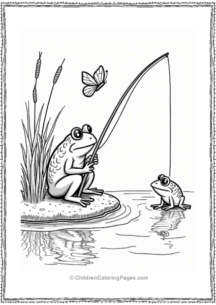 Frog Fishing By The Pond Free PDF Printable