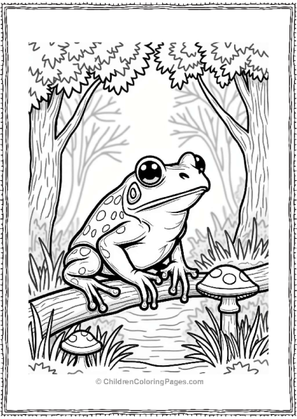 Frog In An Autumn Forest Free PDF Printable