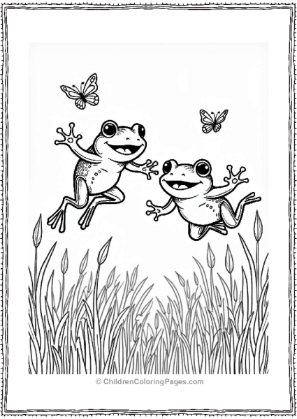 Frog Jumping In A Field Free PDF Printable