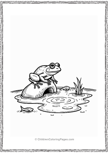 Frog Jumping Into A Pond Free PDF Printable