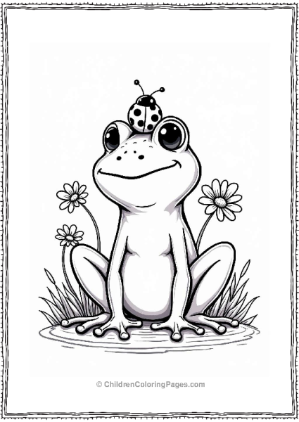 Frog Playing With Ladybug Free PDF Printable