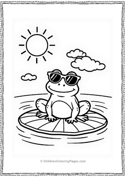 Frog Relaxing On A Lily Pad Free PDF Printable