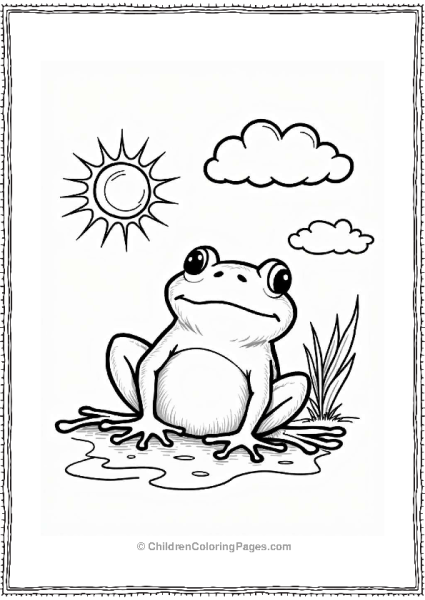 Frog Relaxing Under The Sun Free PDF Printable