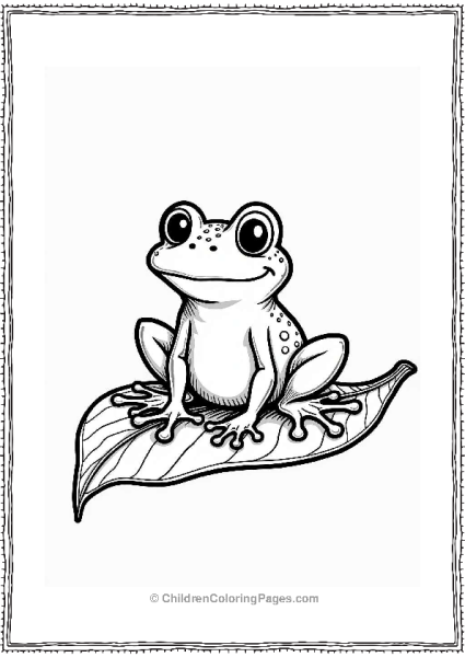 Frog Sitting On A Leaf Free PDF Printable