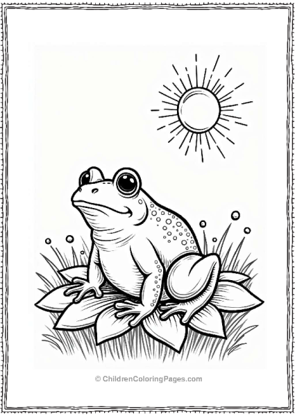 Frog Soaking Up The Sun Free PDF Printable