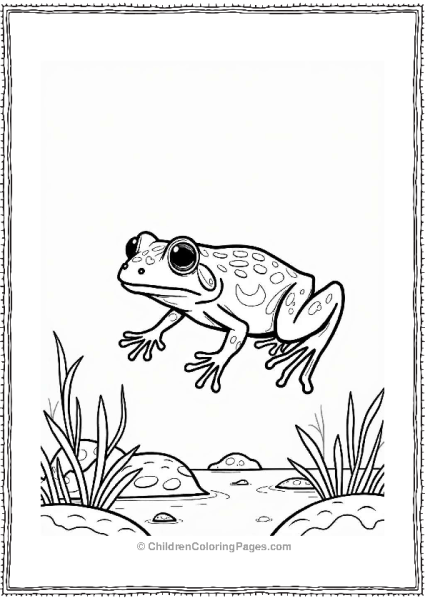 Frog Swimming In Underwater Scene Free PDF Printable