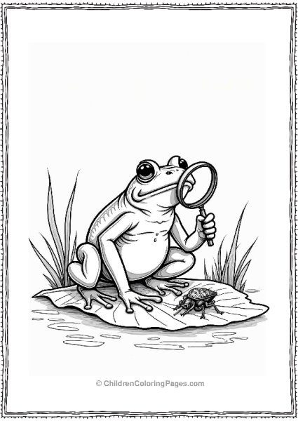 Frog With A Magnifying Glass Free PDF Printable