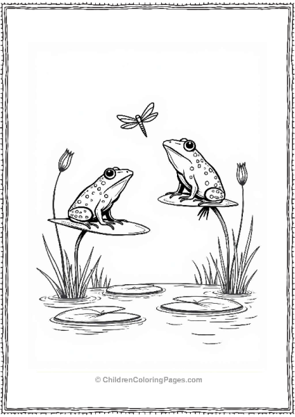 Frogs Leaping On Lily Pads Free PDF Printable