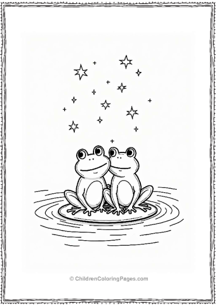 Frogs On A Lily Pad Under The Stars Free PDF Printable