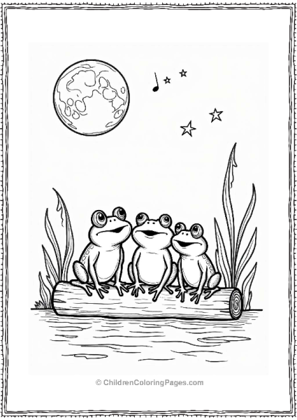 Frogs Singing By The Pond Under The Moon Free PDF Printable