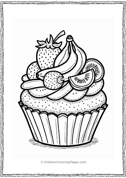 Fruity Fun Cupcake Design Free PDF Printable