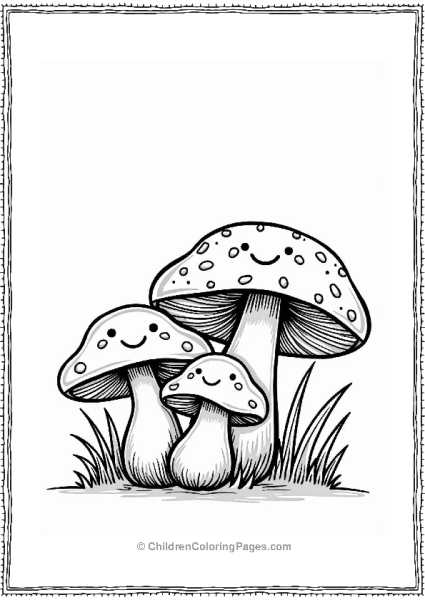 Fungi Family With Smiling Mushrooms Free PDF Printable