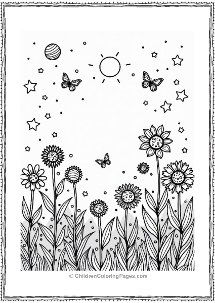 Galactic Garden With Planet Flowers Free PDF Printable