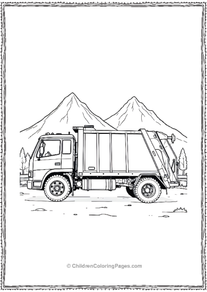 Garbage Truck At Rest Free PDF Printable