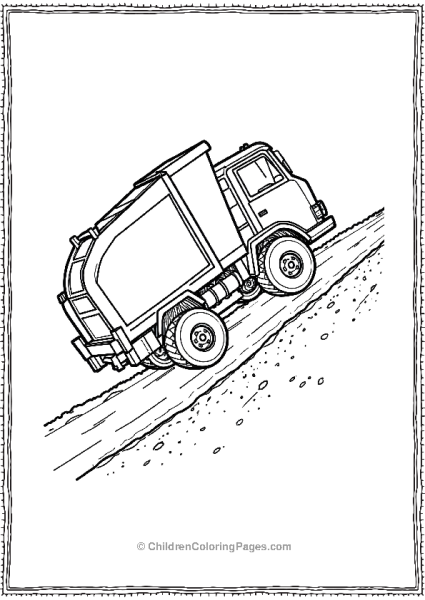 Garbage Truck Climbing A Steep Road Free PDF Printable