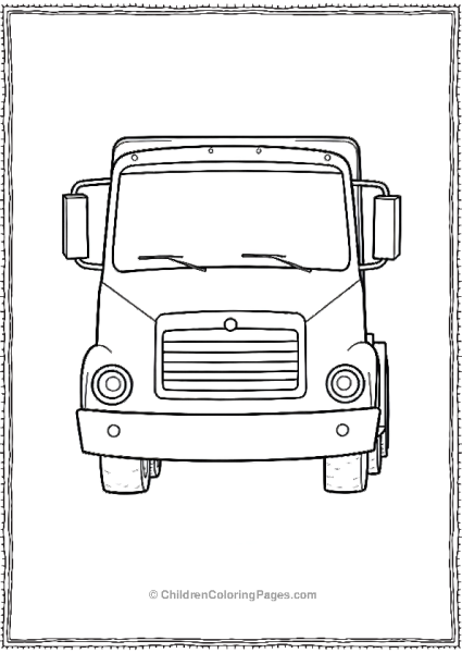 Garbage Truck Close Up View Free PDF Printable