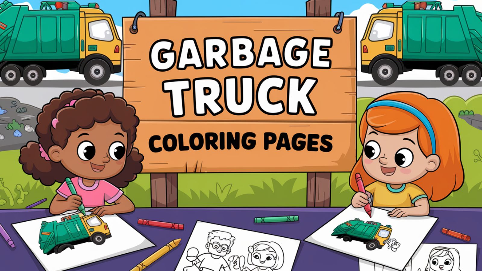 Garbage Truck Coloring Pages – Free PDF Printables For Kids 🚛