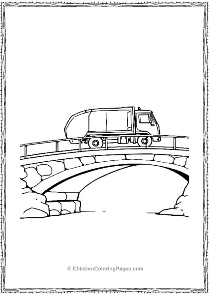 Garbage Truck Crossing A Bridge Free PDF Printable