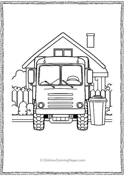 Garbage Truck Front Facing Free PDF Printable