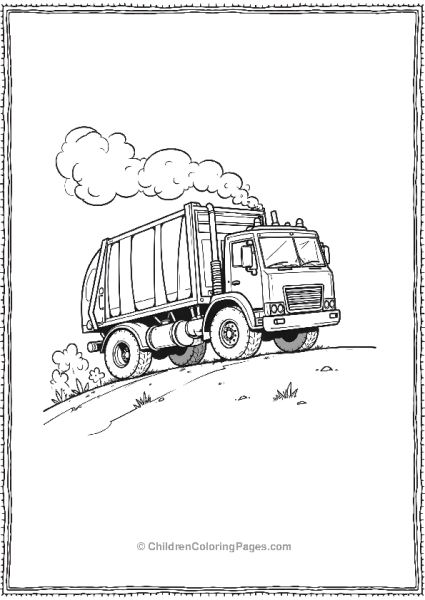 Garbage Truck On A Hill Free PDF Printable