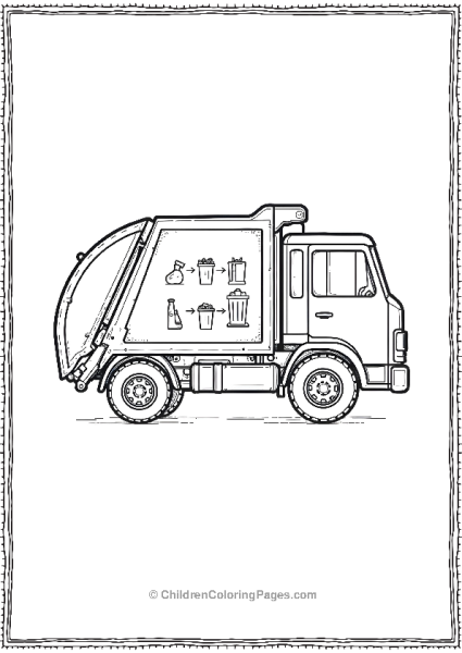 Garbage Truck Showing Diagram Of Recycling Process Free PDF Printable