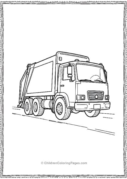 Garbage Truck Side View Free PDF Printable