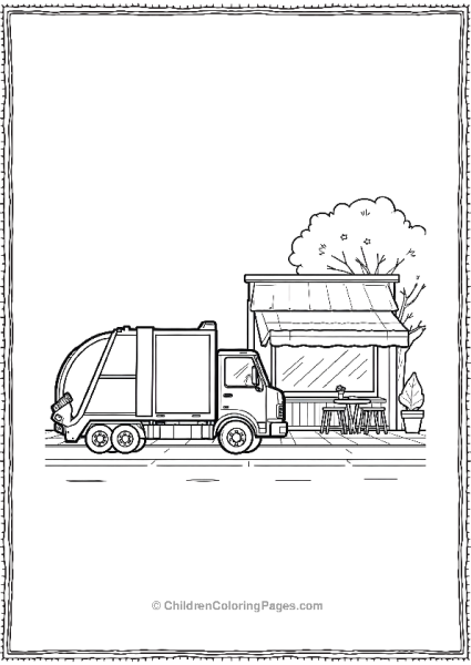 Garbage Truck Stopped Next To A Car Free PDF Printable