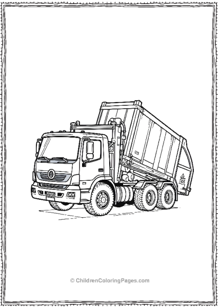 Garbage Truck Tipping Its Load Free PDF Printable